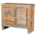 recycle wood cabinet with shutter panel and drawer